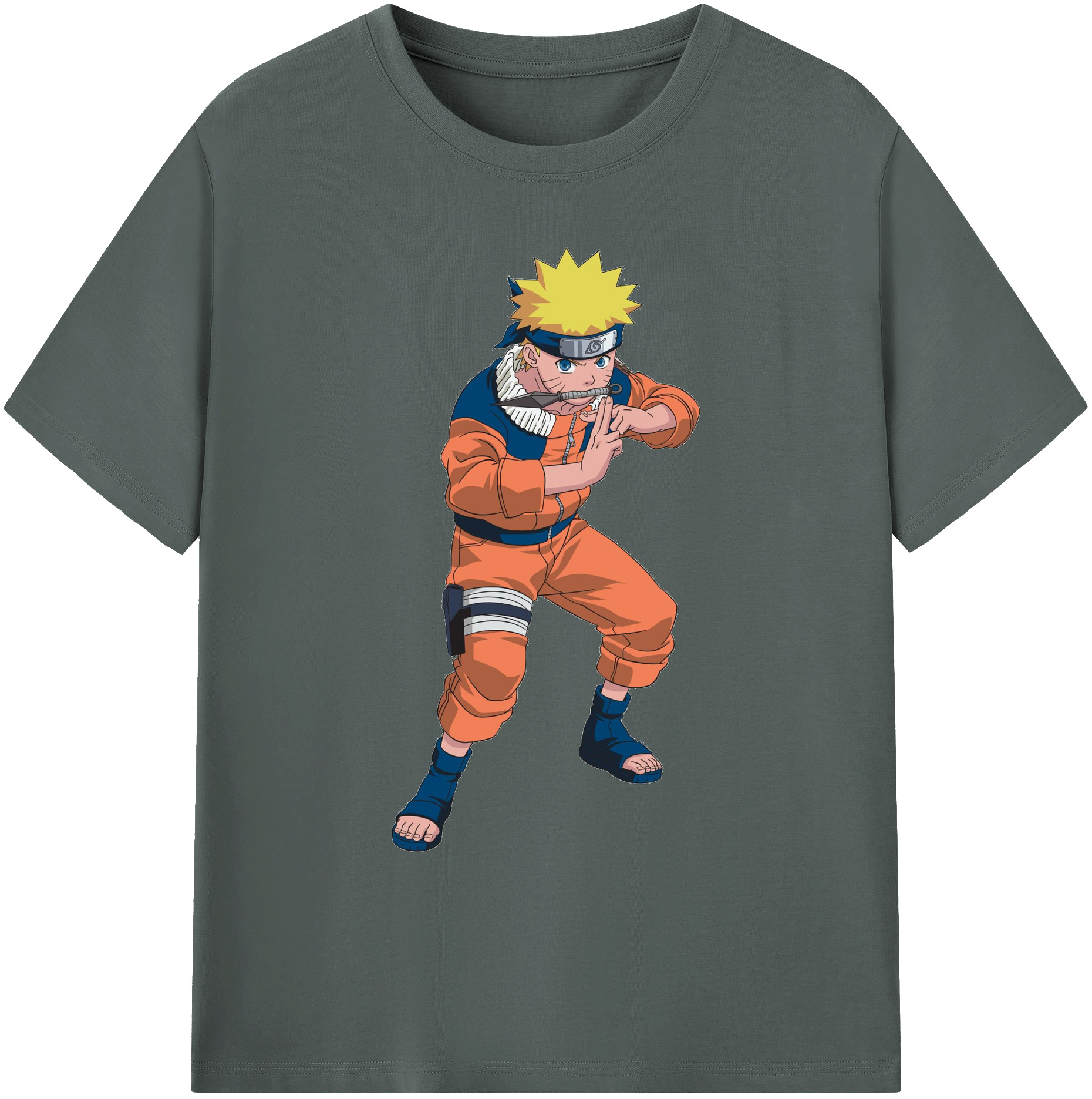 （画像用） NARUTO -ナルト- うずまき ナルト Uzumaki Naruto 綿100％ メンズ半袖Tシャツ｜肌触りやわらか＆通気性